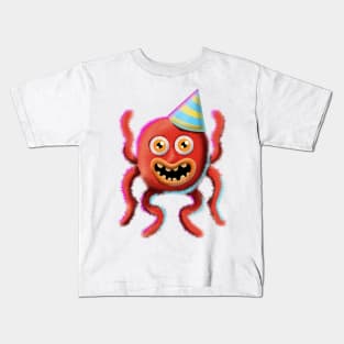 Colorful Birthday Monster Octopus (no shadow) Kids T-Shirt